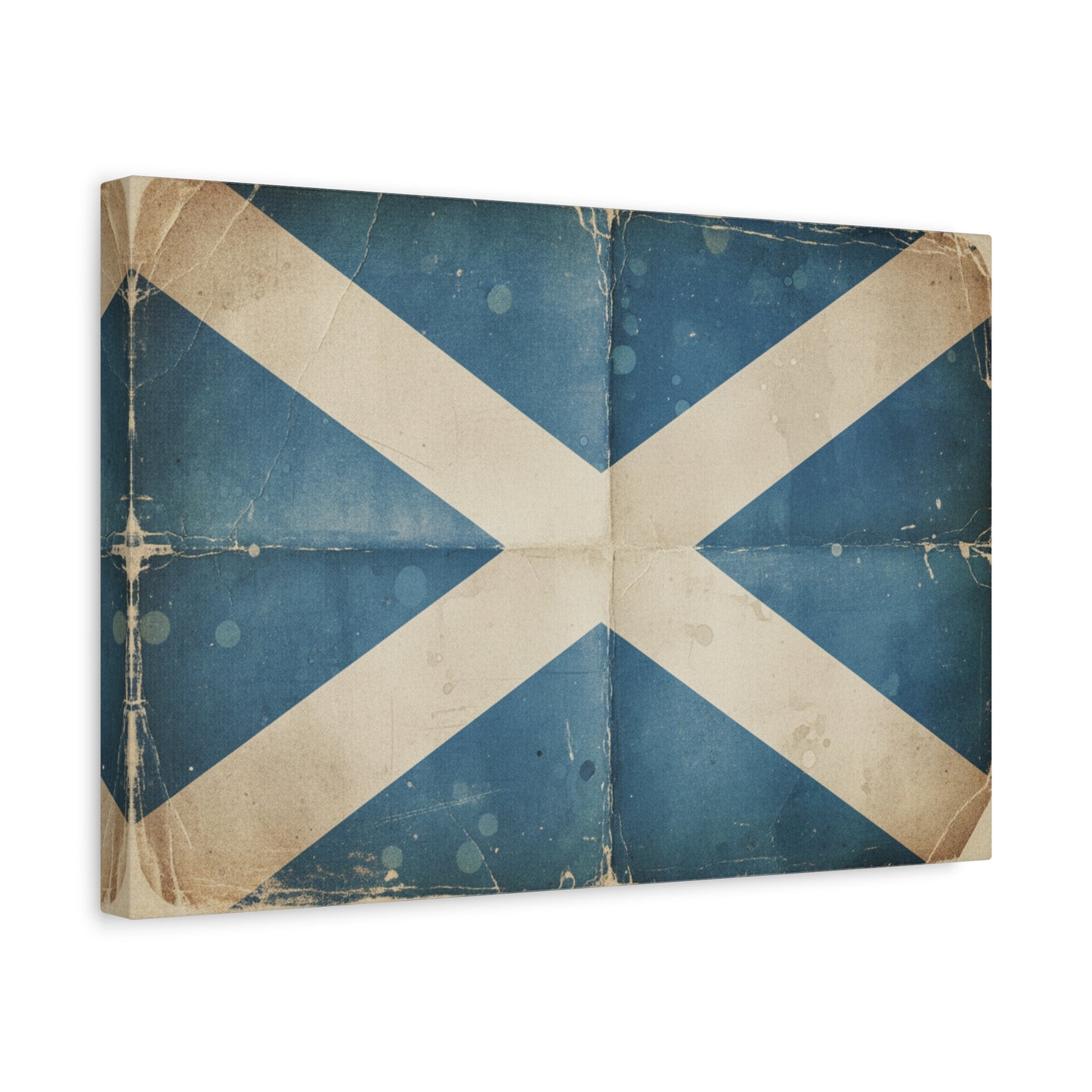 Scotland Flag Vintage Canvas Print — Distressed Saltire Wall Art