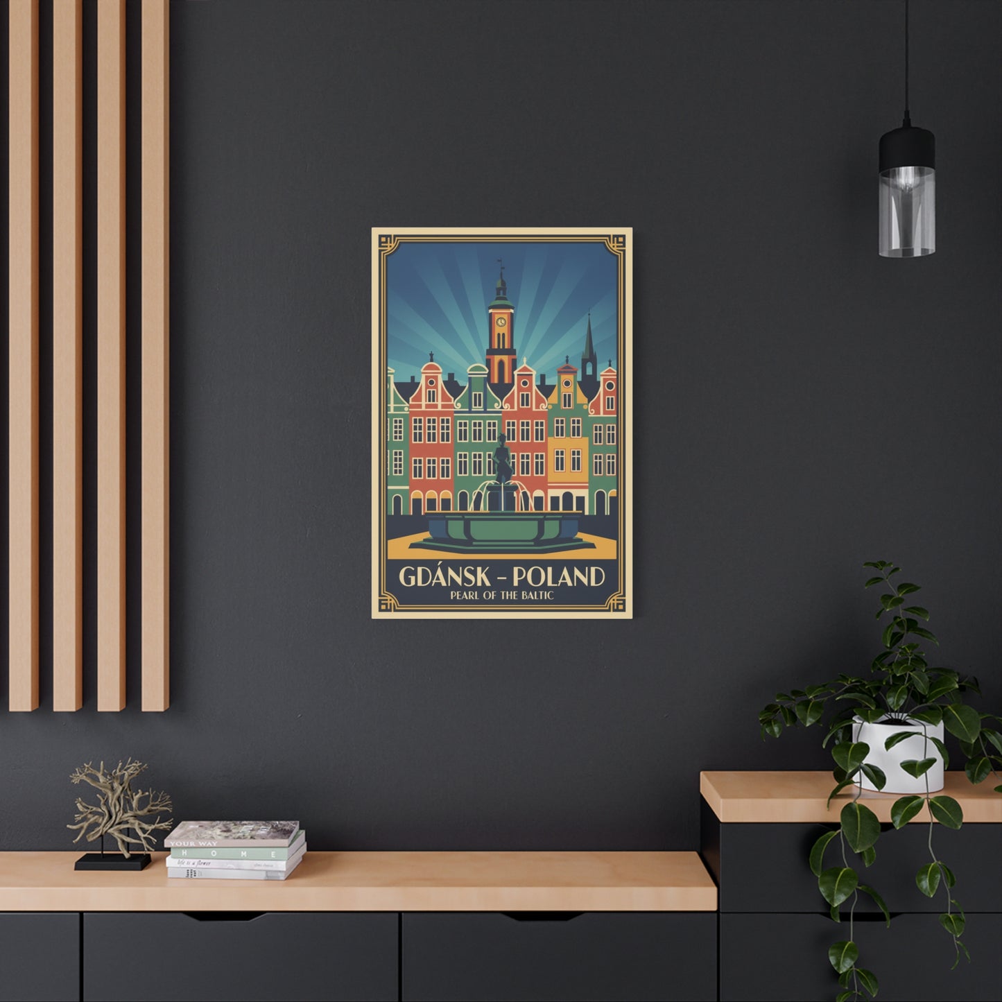 Gdańsk Poland Vintage Travel Poster Canvas