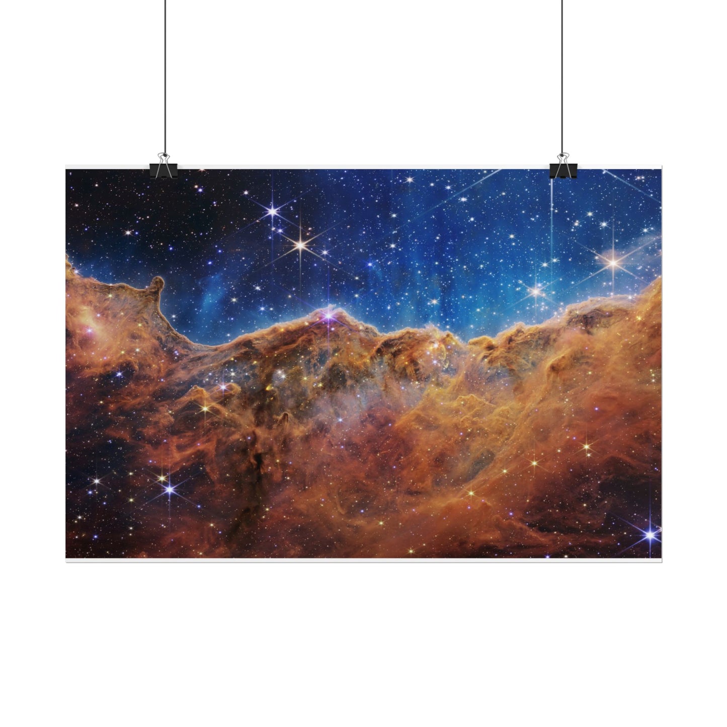 Cosmic Mountain Nebula Rolled Poster — Space Wall Art for Astronomy Lovers