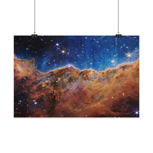 Cosmic Mountain Nebula Rolled Poster — Space Wall Art for Astronomy Lovers