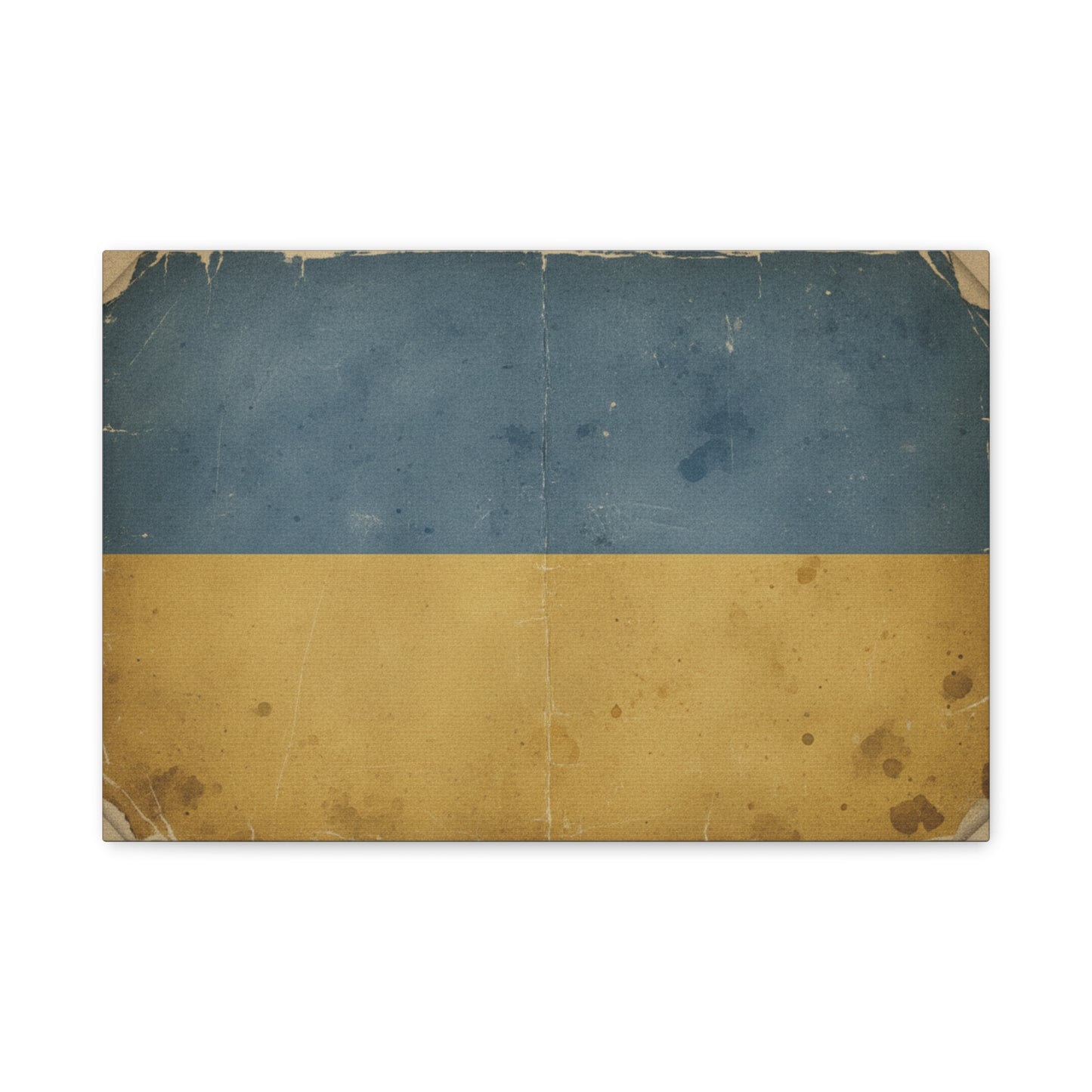 Ukrainian Flag Vintage Matte Canvas Print — Rustic Blue & Yellow Wall Art, Stretched 1.25"