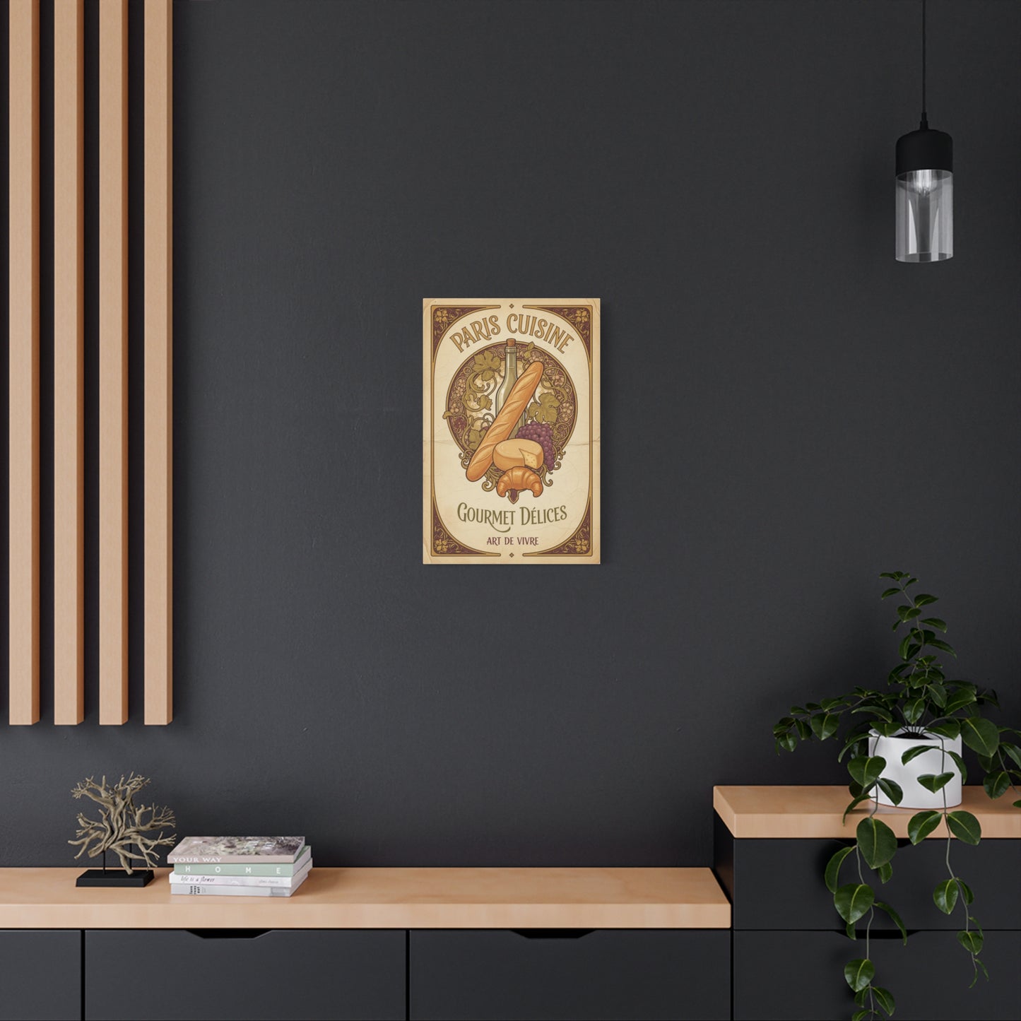 Paris Cuisine Matte Canvas Print - 'Gourmet Délices' Vintage French Kitchen Wall Art