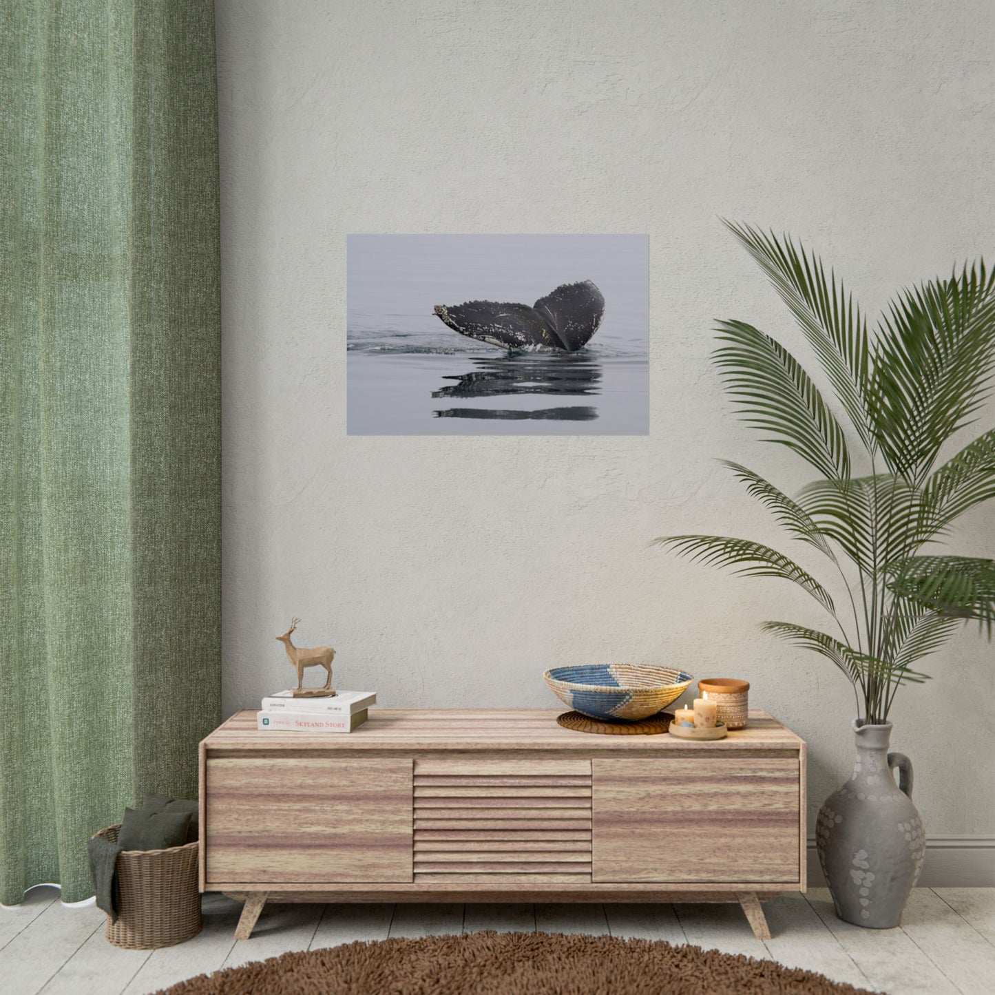 Whale Tail Photography Poster — Serene Humpback Ocean Wall Art
