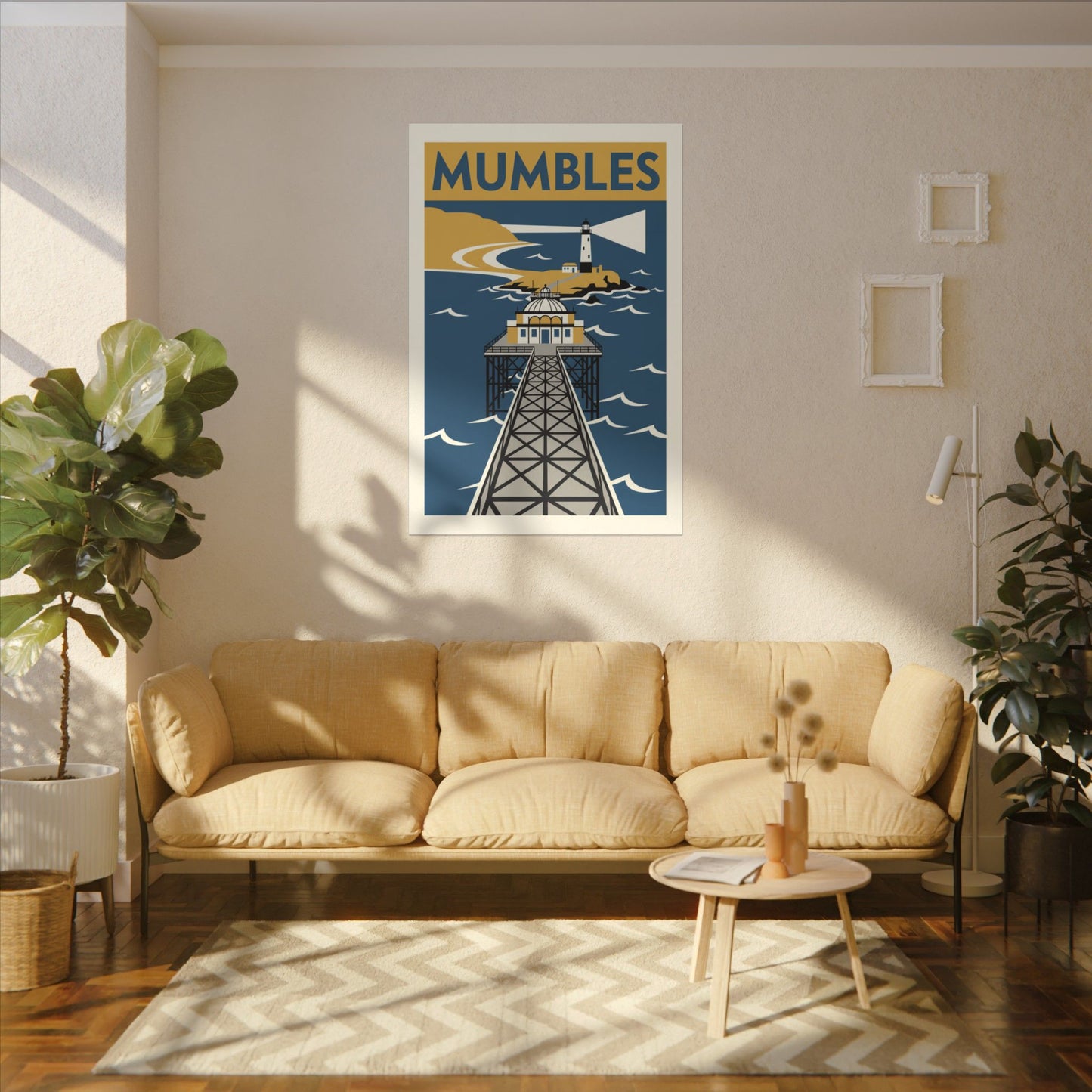 Mumbles Pier Lighthouse Vintage Travel Canvas