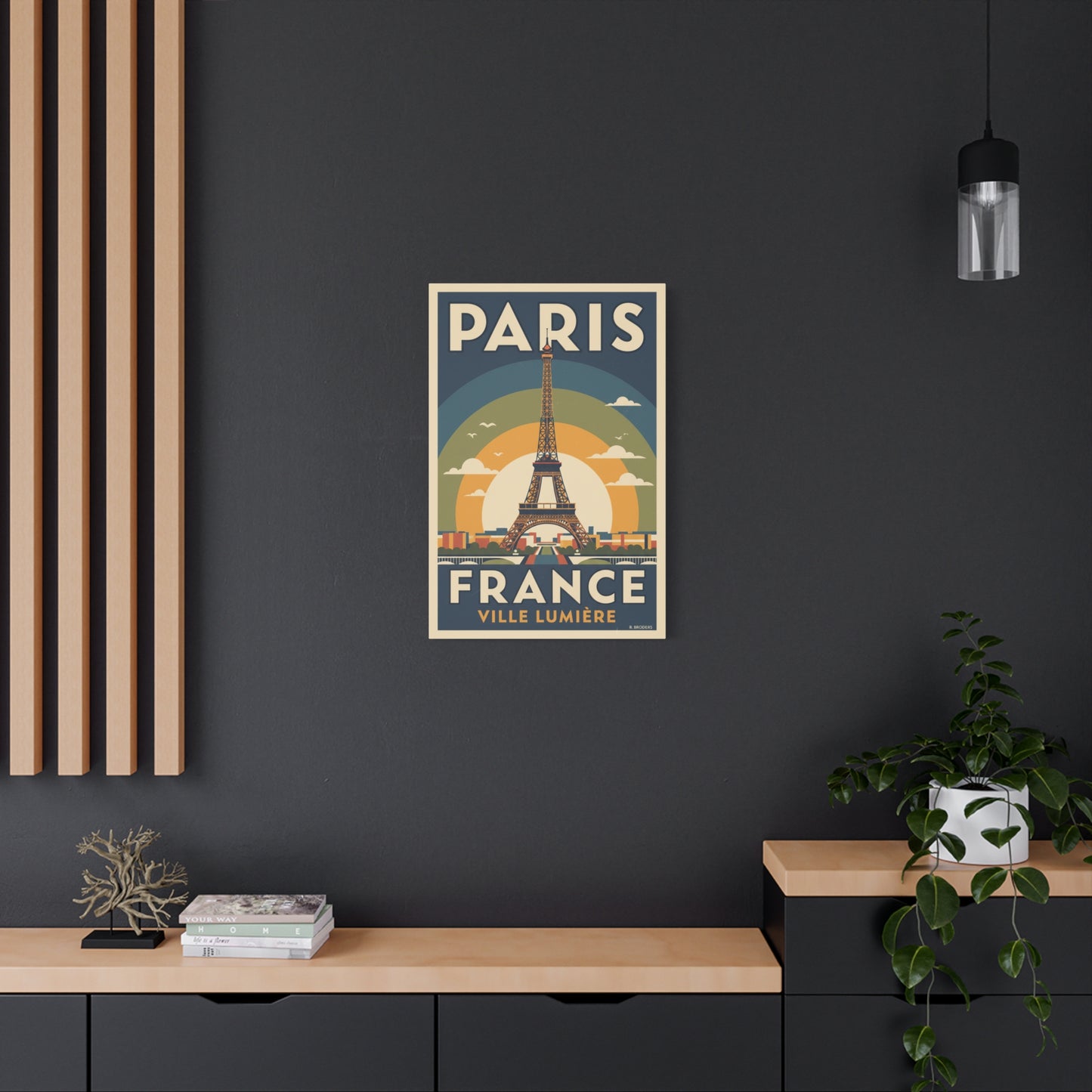 Paris France Eiffel Tower Vintage Poster Canvas