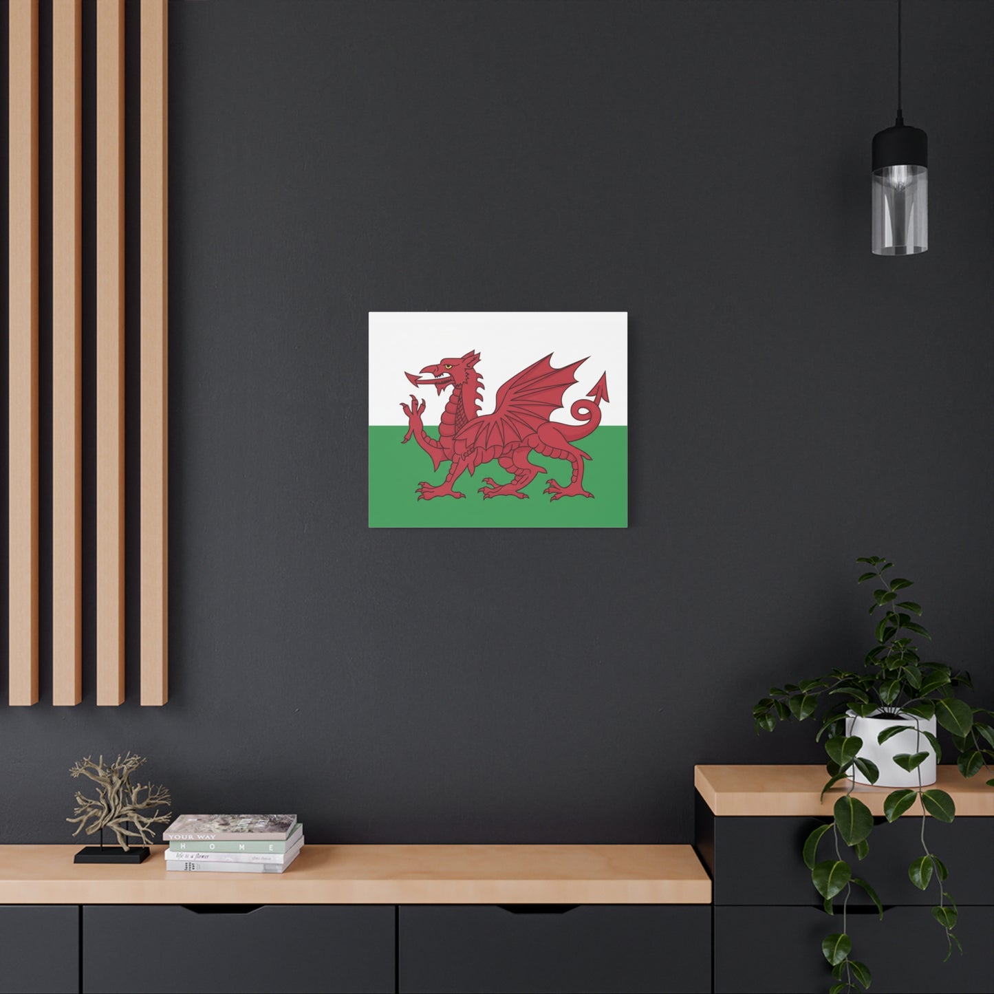 Welsh Flag Canvas Print — Red Dragon Matte Stretched Wall Art