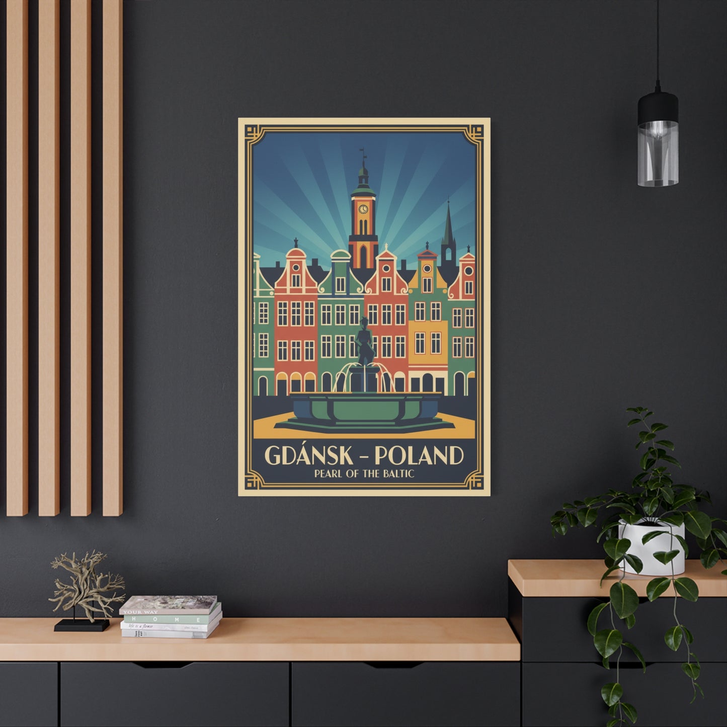 Gdańsk Poland Vintage Travel Poster Canvas