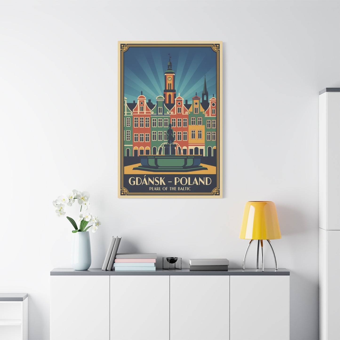 Gdańsk Poland Vintage Travel Poster Canvas