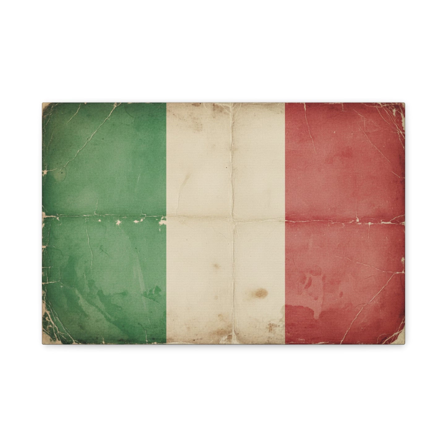 Italian Flag Vintage Canvas Print — Matte Stretched Wall Art