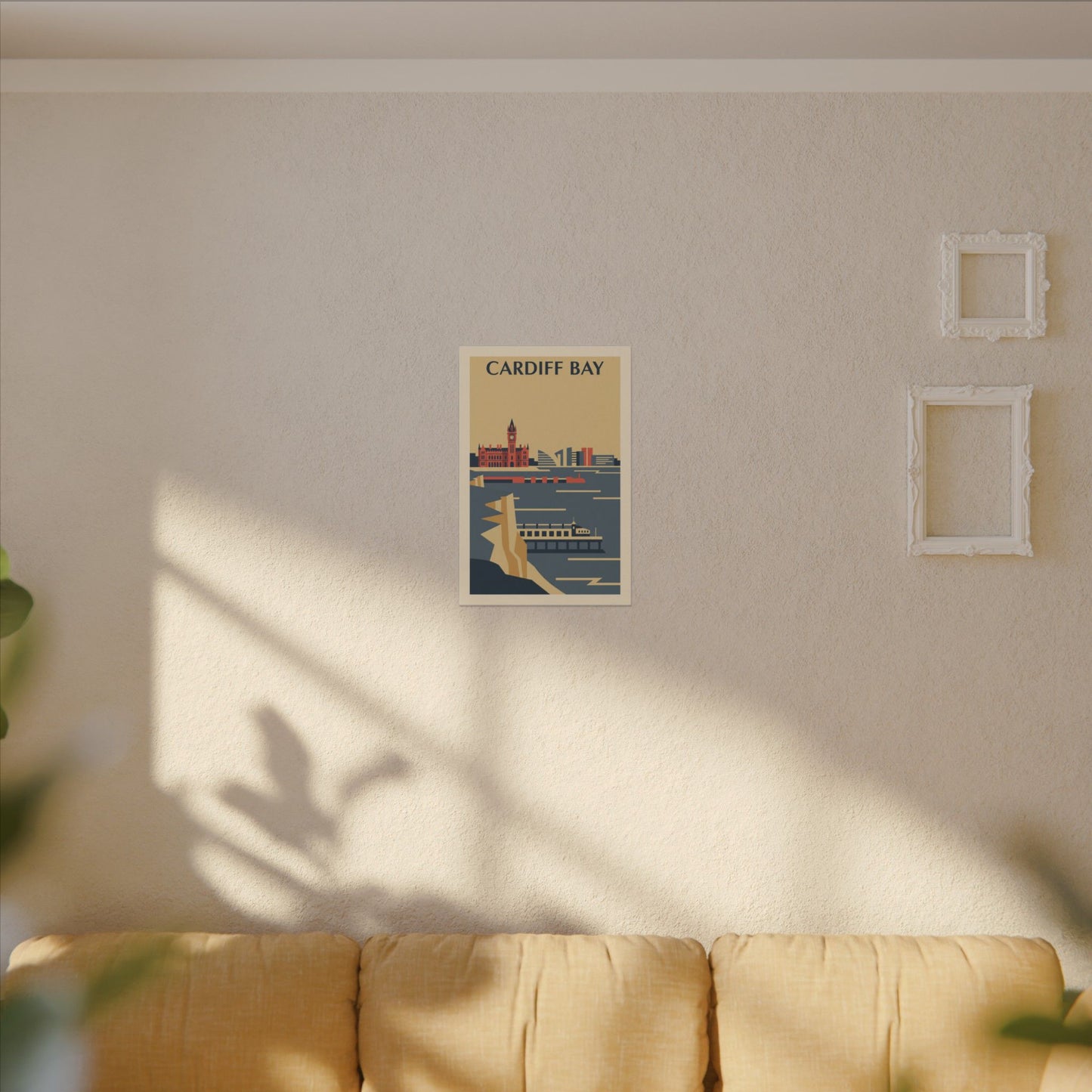 Cardiff Bay view from Penarth Retro Travel Poster Canvas