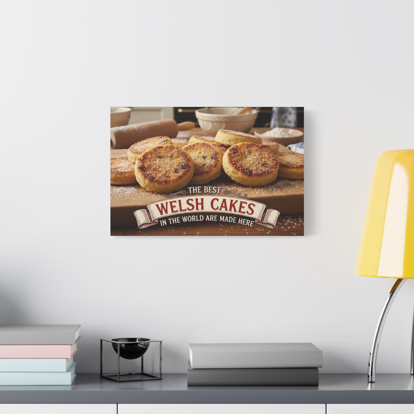 Welsh Cakes Canvas Wall Art — "The Best Welsh Cakes in the World Are Made Here" Kitchen Decor