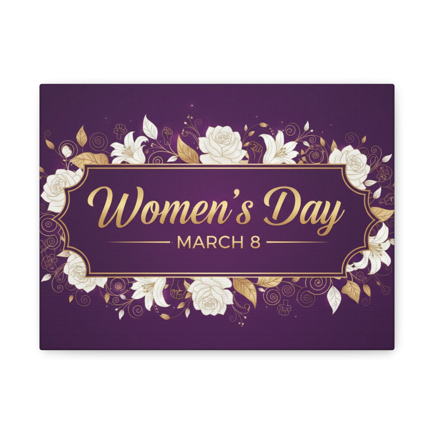 Women's Day March 8 Canvas Wall Art — Floral International Women's Day Decor