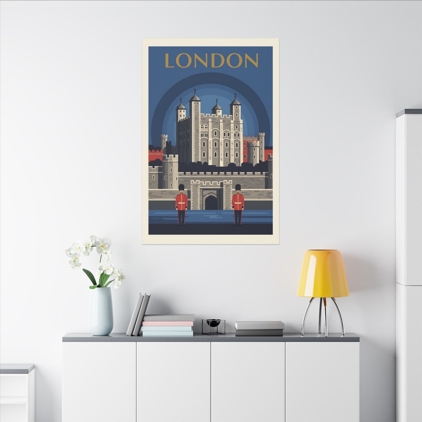 Tower of London Retro Travel Poster Canvas
