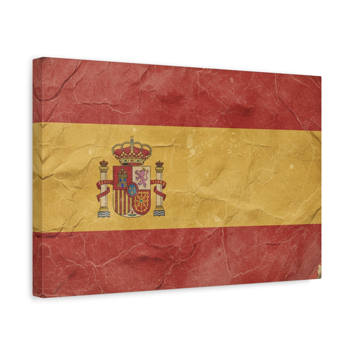 Spanish Flag Vintage Canvas Print — Matte Stretched Wall Art