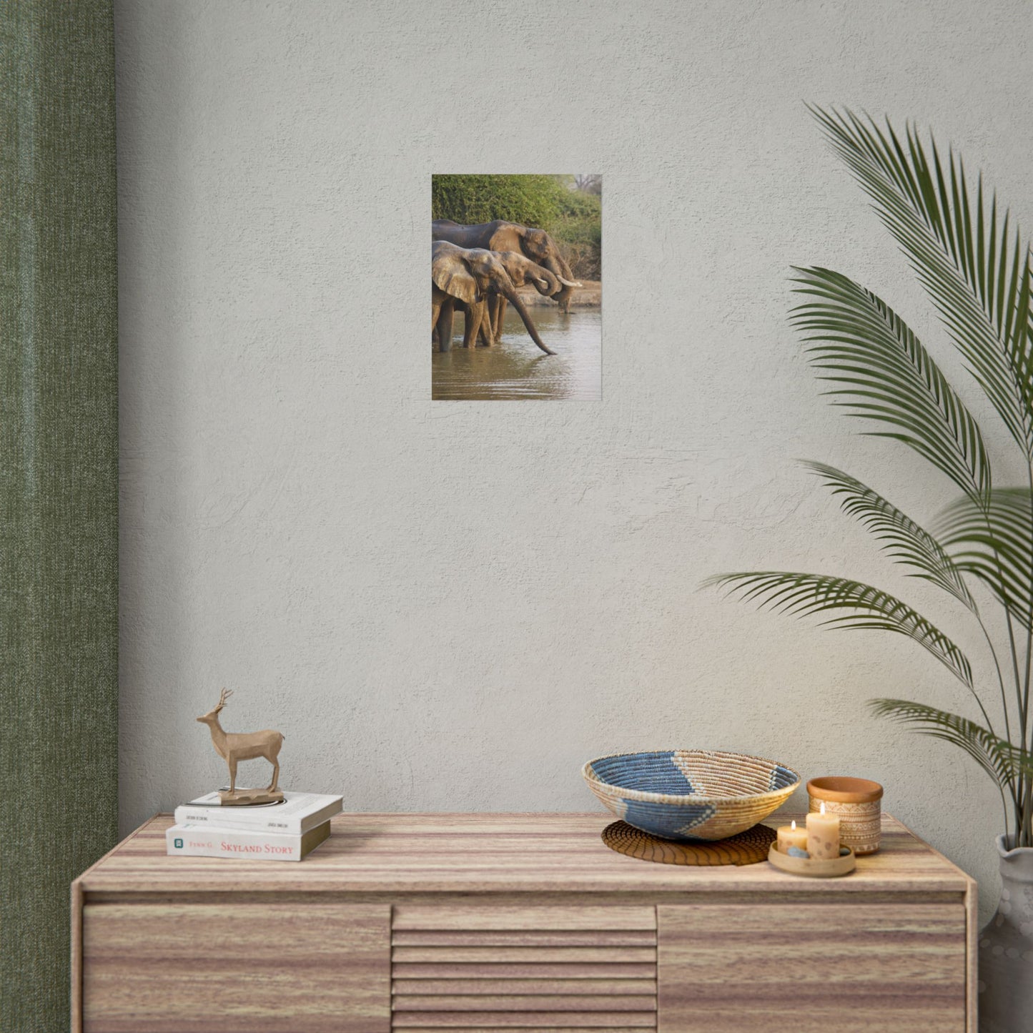 Elephant Herd Rolled Poster — Wildlife Photography Wall Art