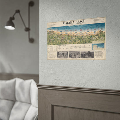 Omaha Beach D-Day Map Poster — Rolled Historical Print