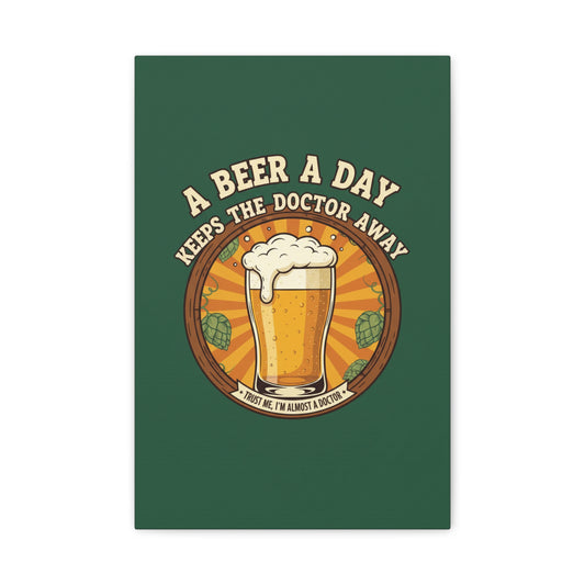 A Beer a Day Canvas Wall Art — Pint of Stout Home Decor