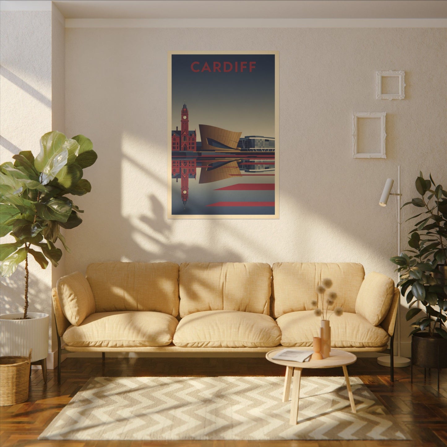 Cardiff Bay waterfront Matte Canvas Print Stretched Wall Art