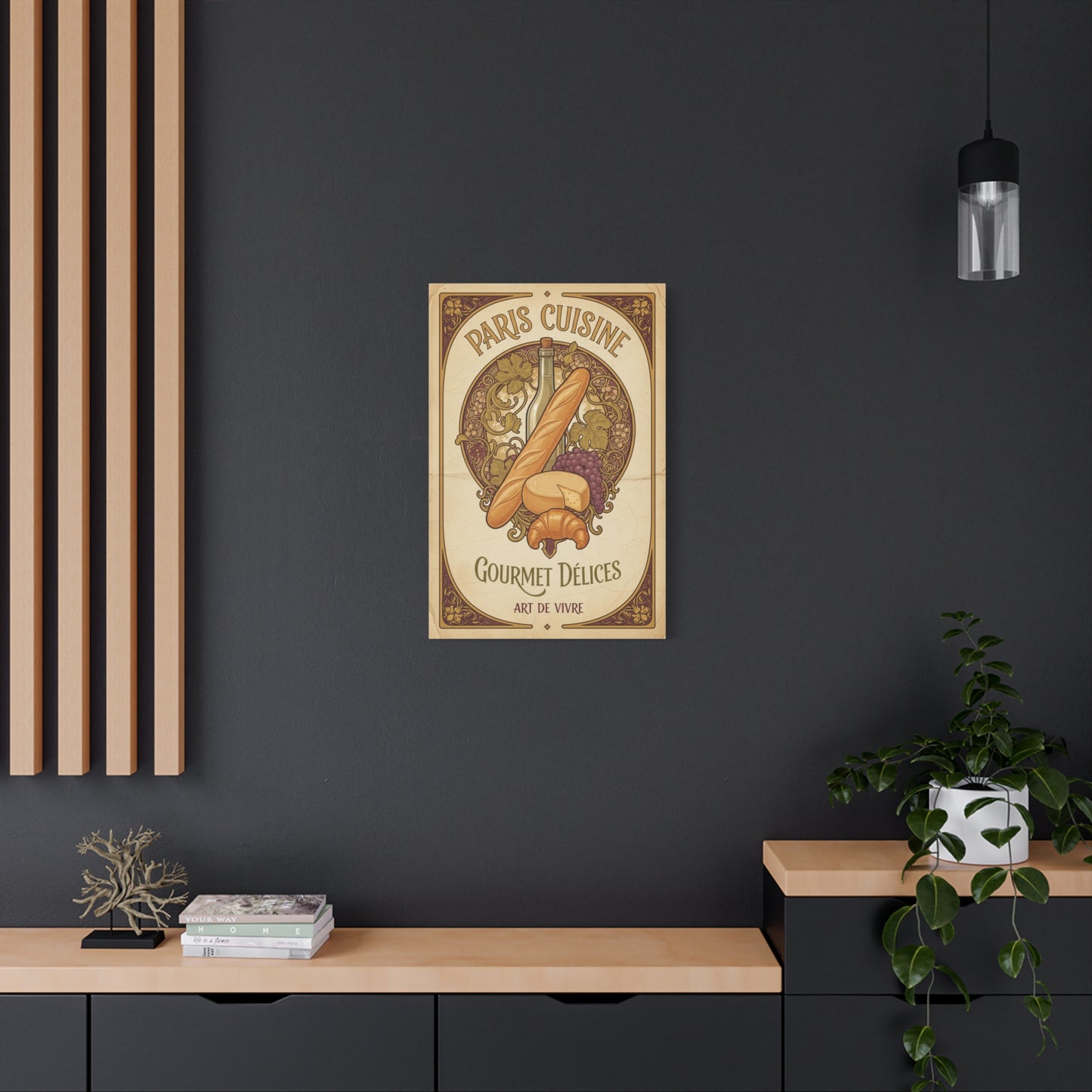 Paris Cuisine Matte Canvas Print - 'Gourmet Délices' Vintage French Kitchen Wall Art