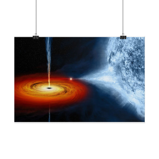 Black Hole Space Poster — Astrophysics Rolled Art Print