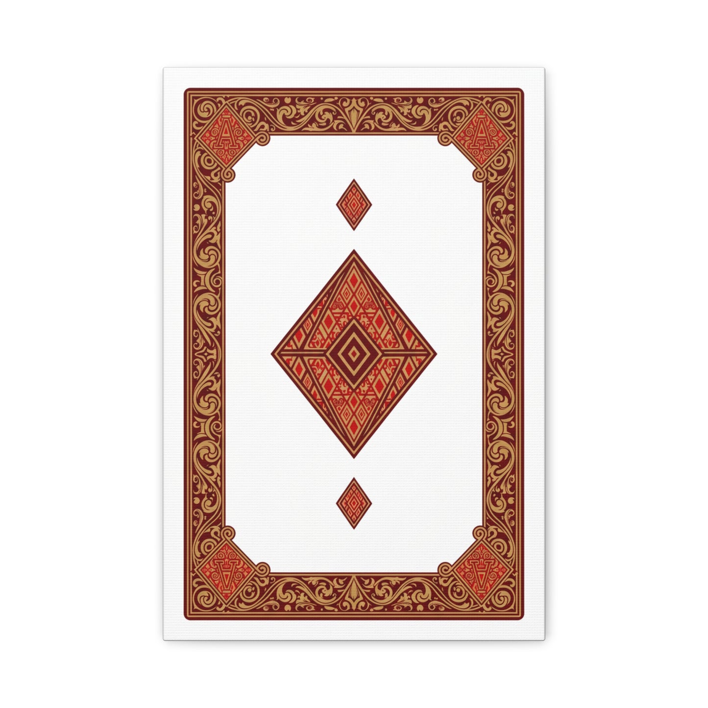 Red Geometric Diamond Canvas Art — Stretched Matte Wall Decor