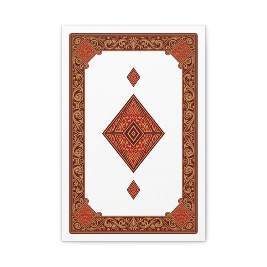 Red Geometric Diamond Canvas Art — Stretched Matte Wall Decor
