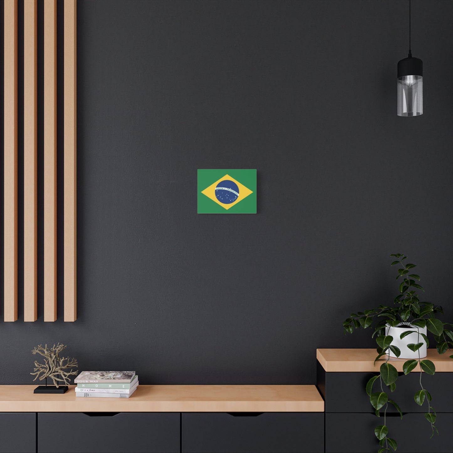 Brazil Flag Canvas Print — Matte Stretched Wall Art ("Ordem e Progresso")