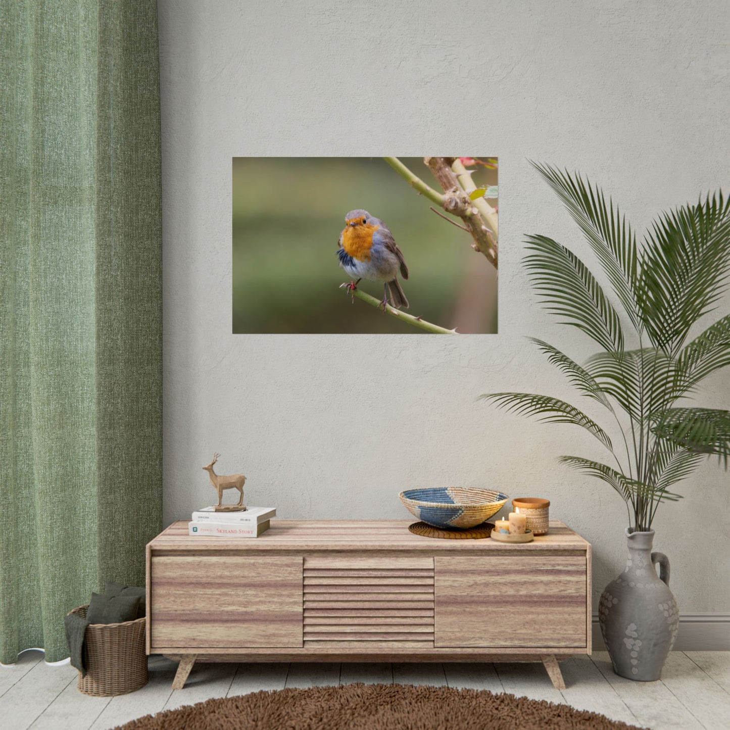 Rolled Poster – Colourful Robin Art Print