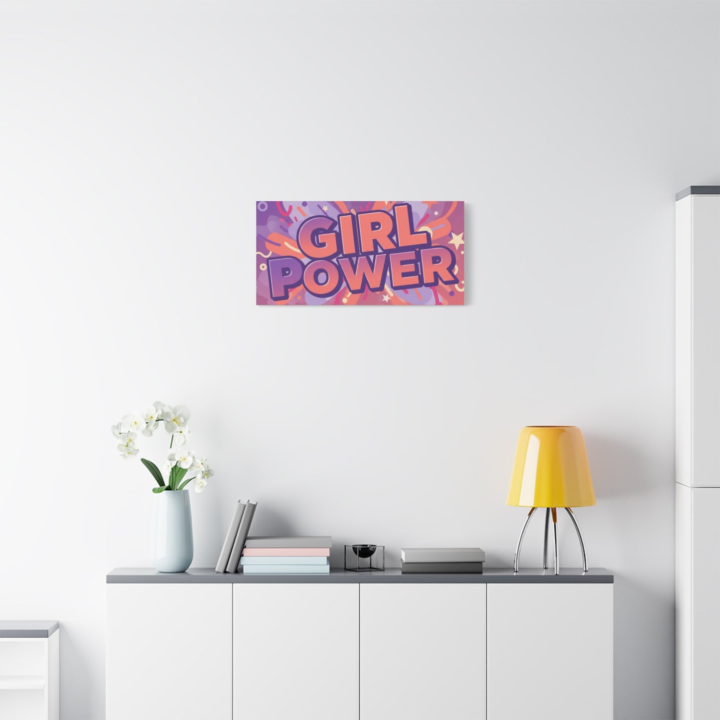 Girl Power Matte Canvas Print — International Women's Day March 8 Wall Art