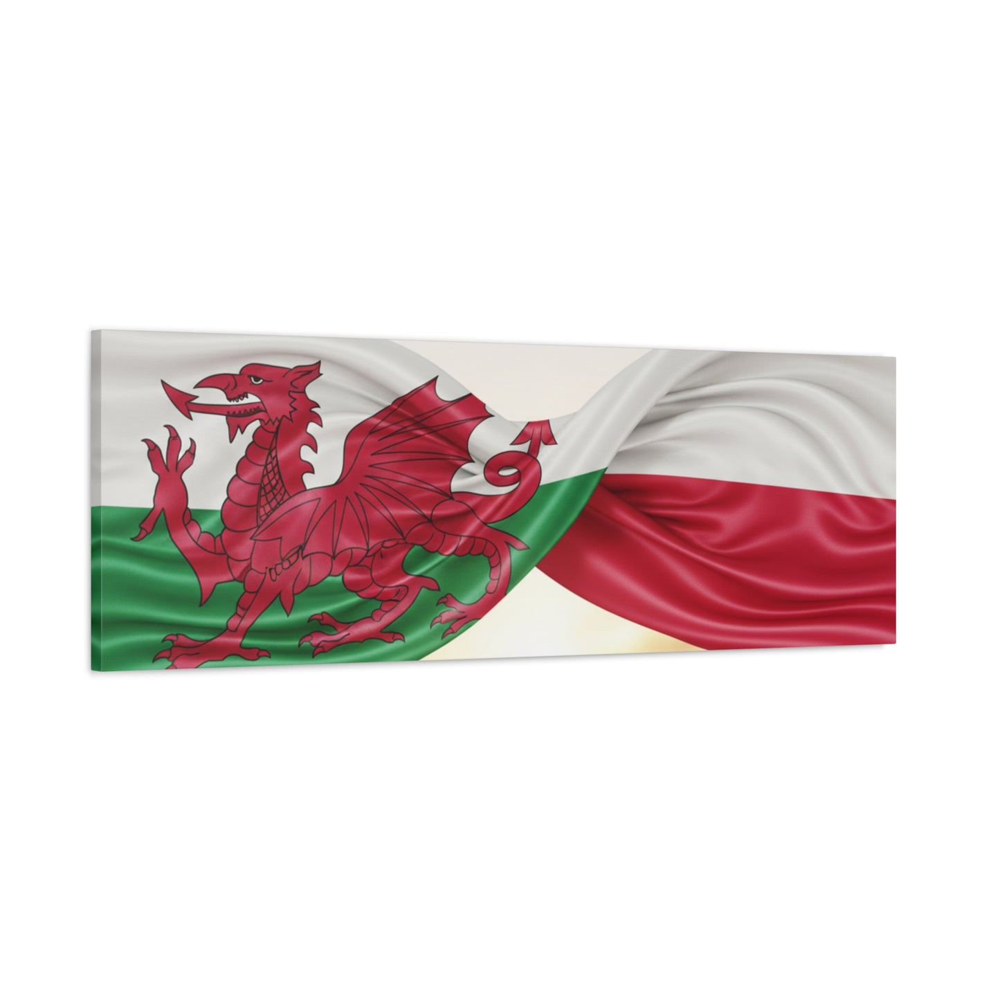 Welsh & Polish Flag Canvas Print — Stretched Matte Wall Art