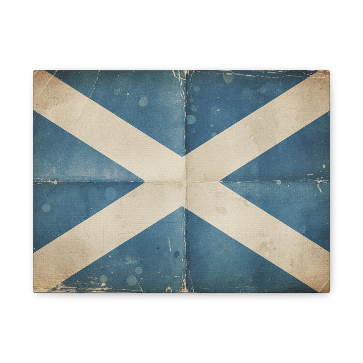 Scotland Flag Vintage Canvas Print — Distressed Saltire Wall Art