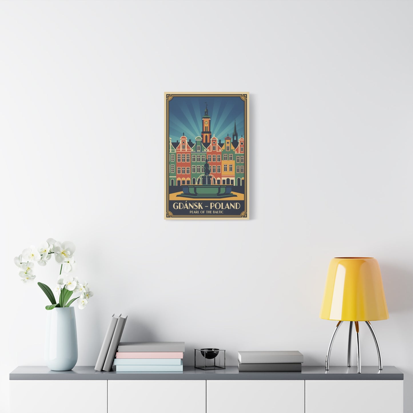 Gdańsk Poland Vintage Travel Poster Canvas