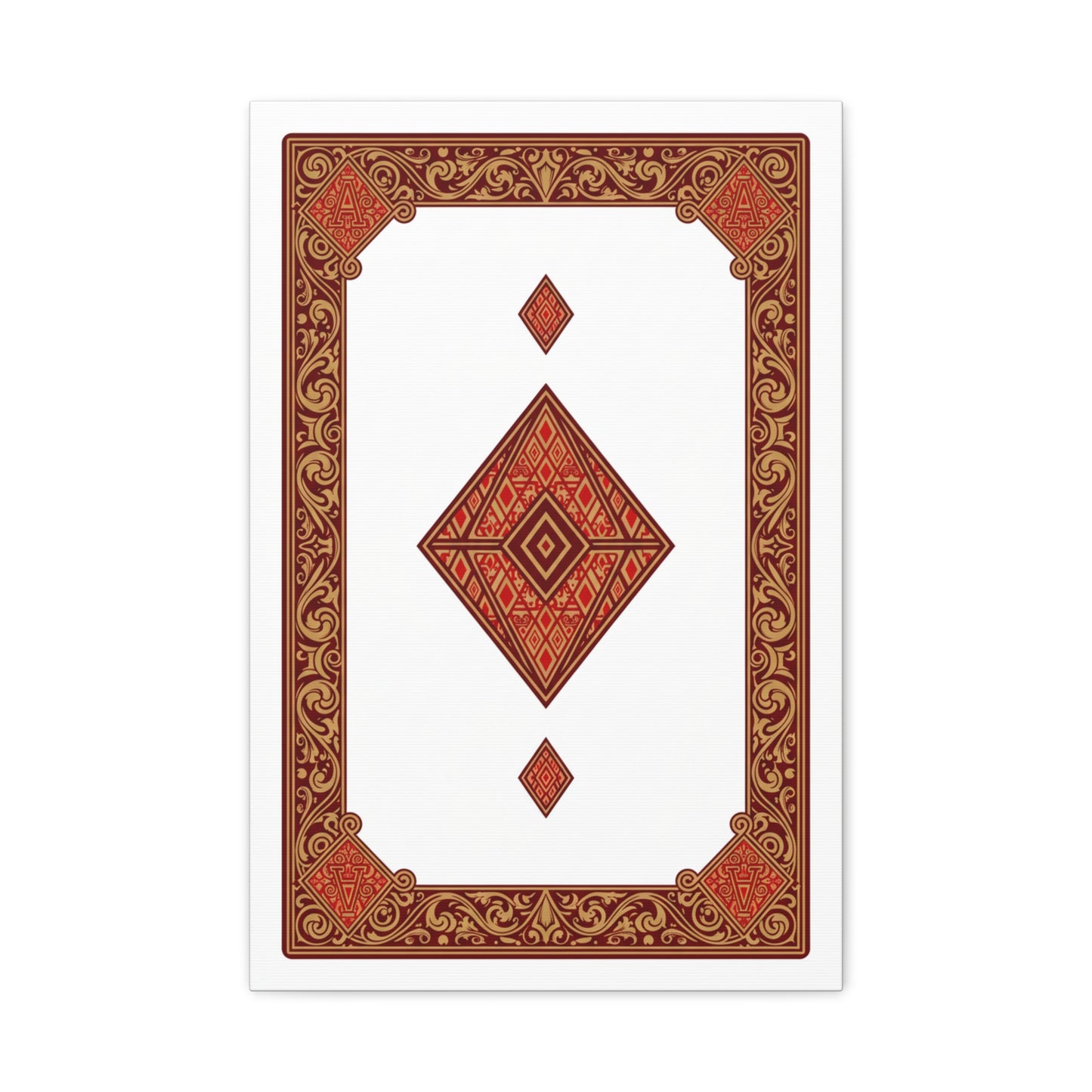 Red Geometric Diamond Canvas Art — Stretched Matte Wall Decor