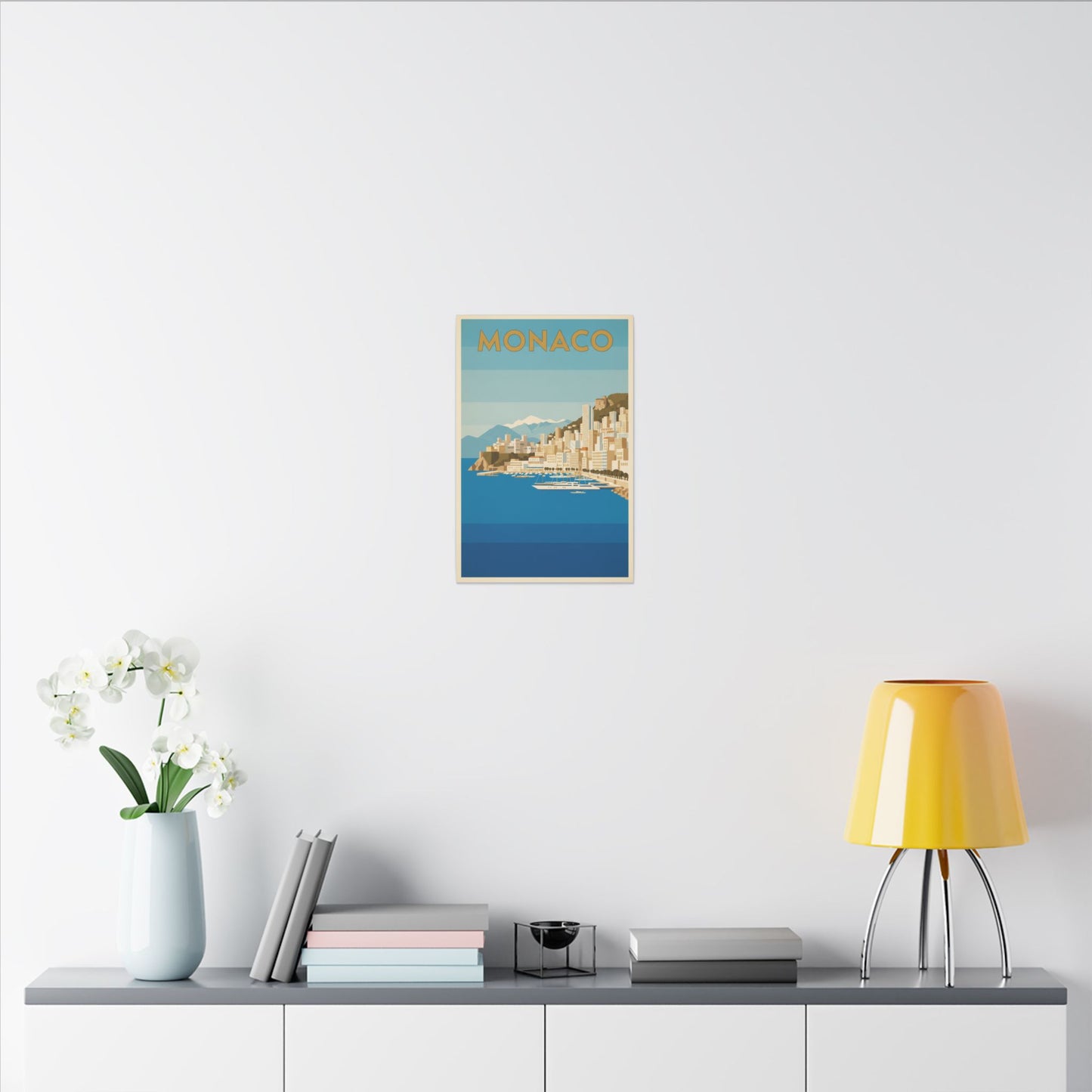 Monaco Coastal Vintage Travel Canvas Print