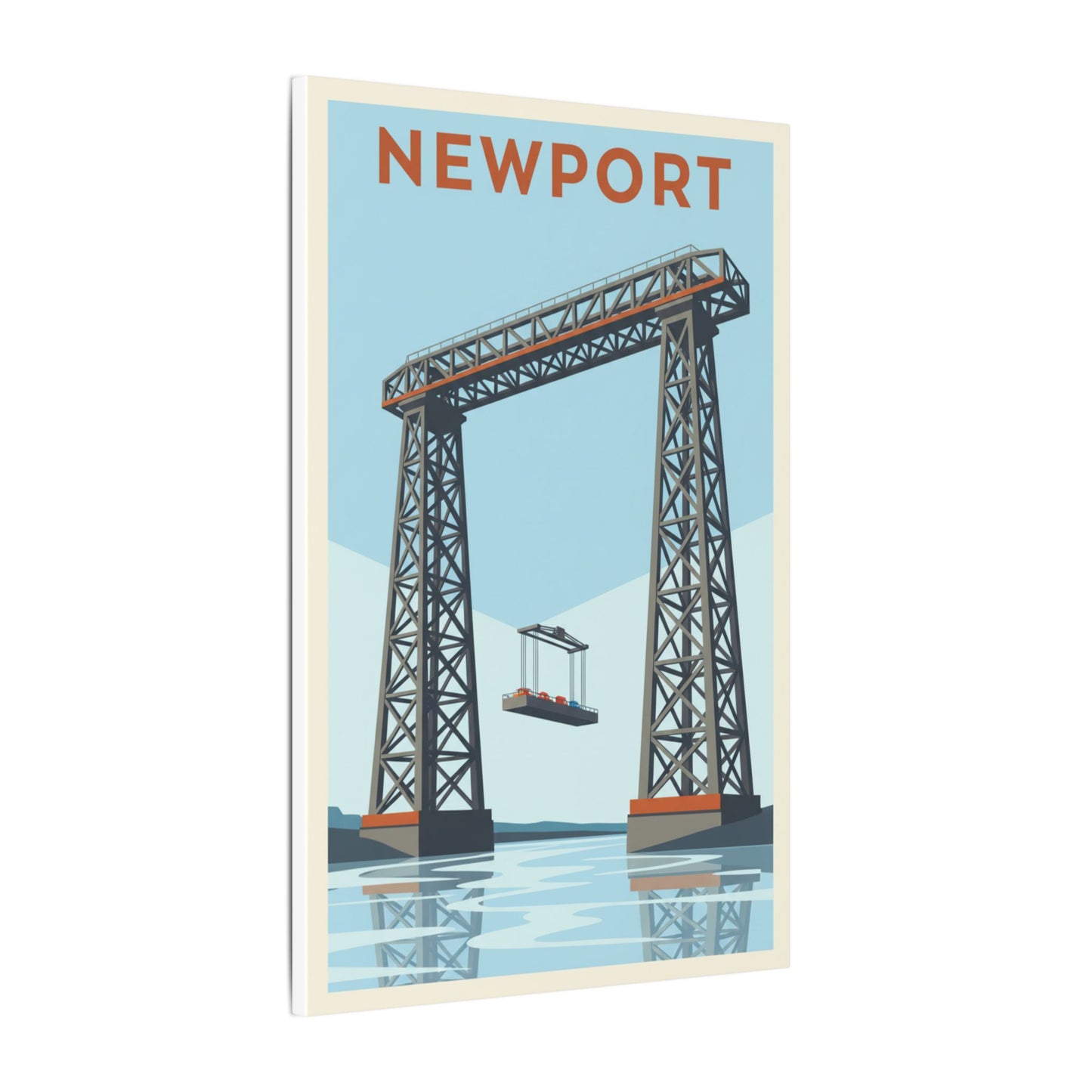 Newport Aerial Tram Matte Canvas Print  Vintage Coastal Wall Art