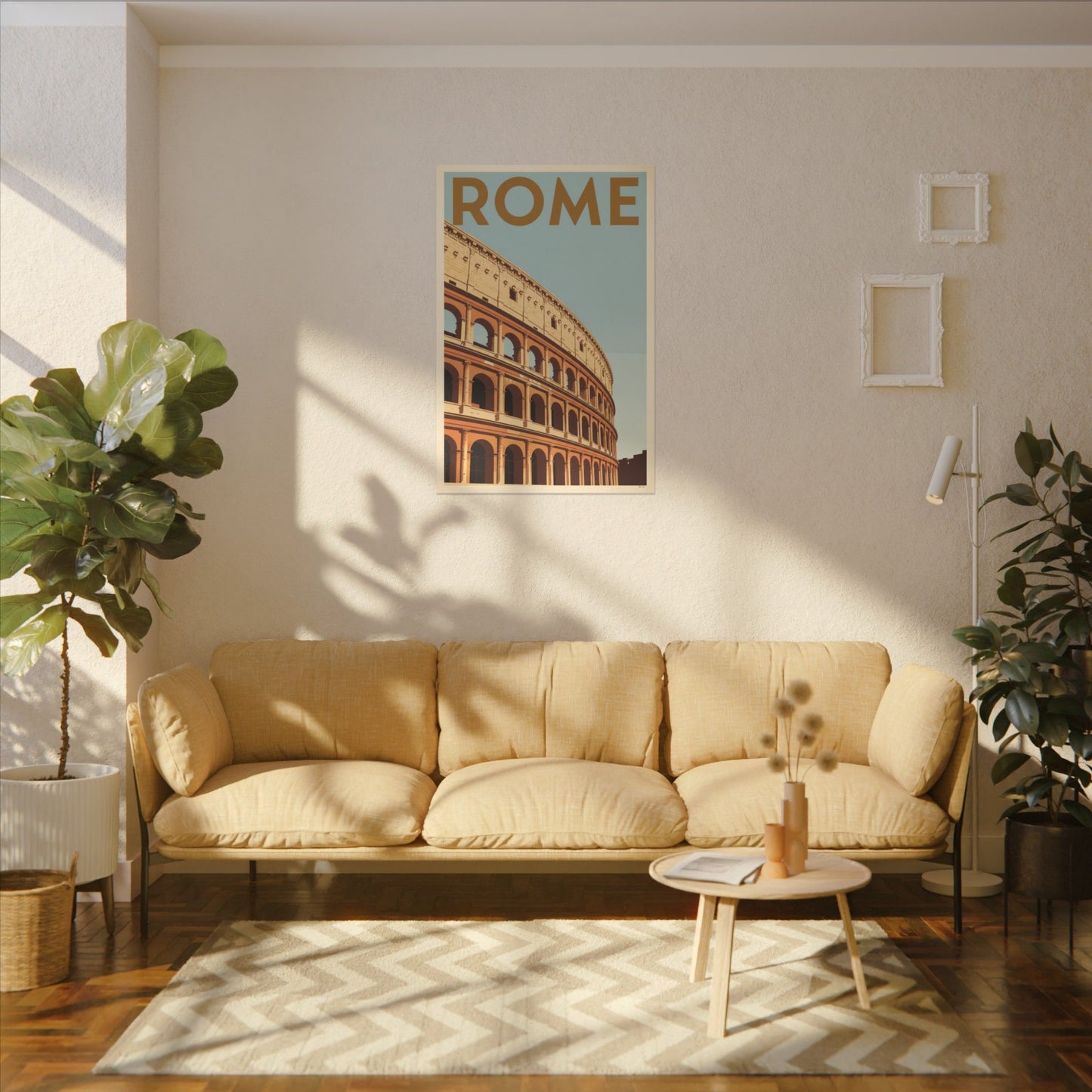 Rome Colosseum Vintage Travel Poster Matte Canvas Print