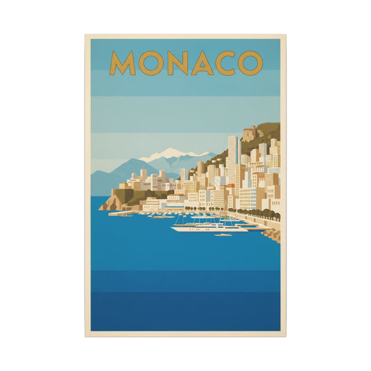 Monaco Coast — Vintage Riviera Travel Canvas