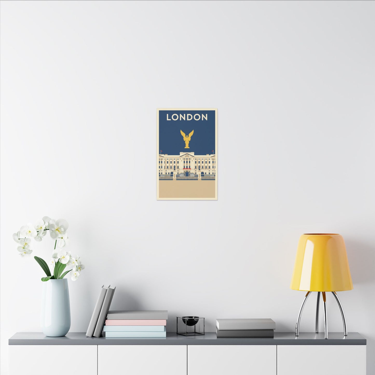 London Buckingham Palace Canvas Print Vintage Travel Poster Wall Art