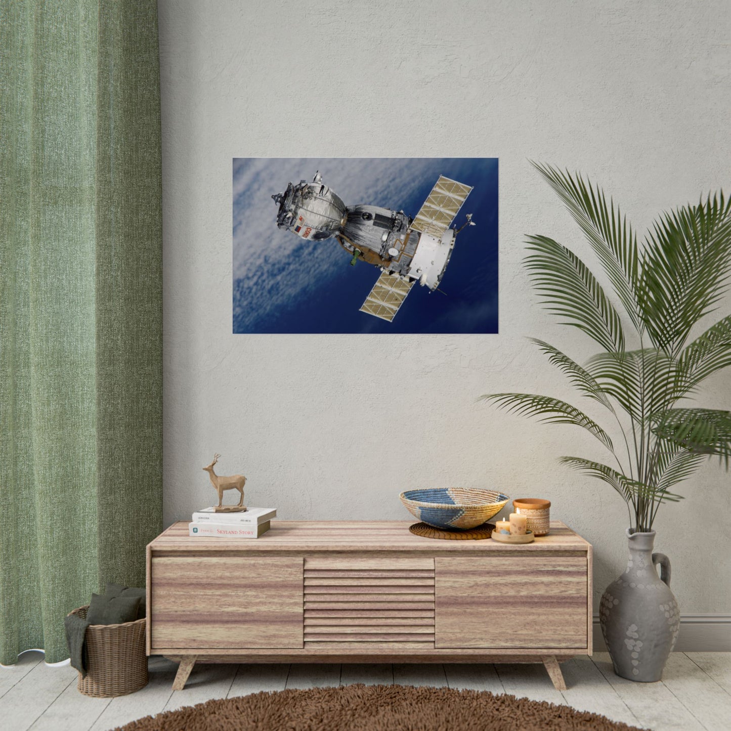Spacecraft Poster — Astronautics Satellite Wall Art (Rolled Poster)