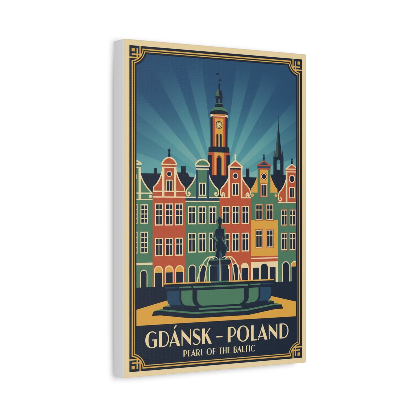 Gdańsk Poland Vintage Travel Poster Canvas