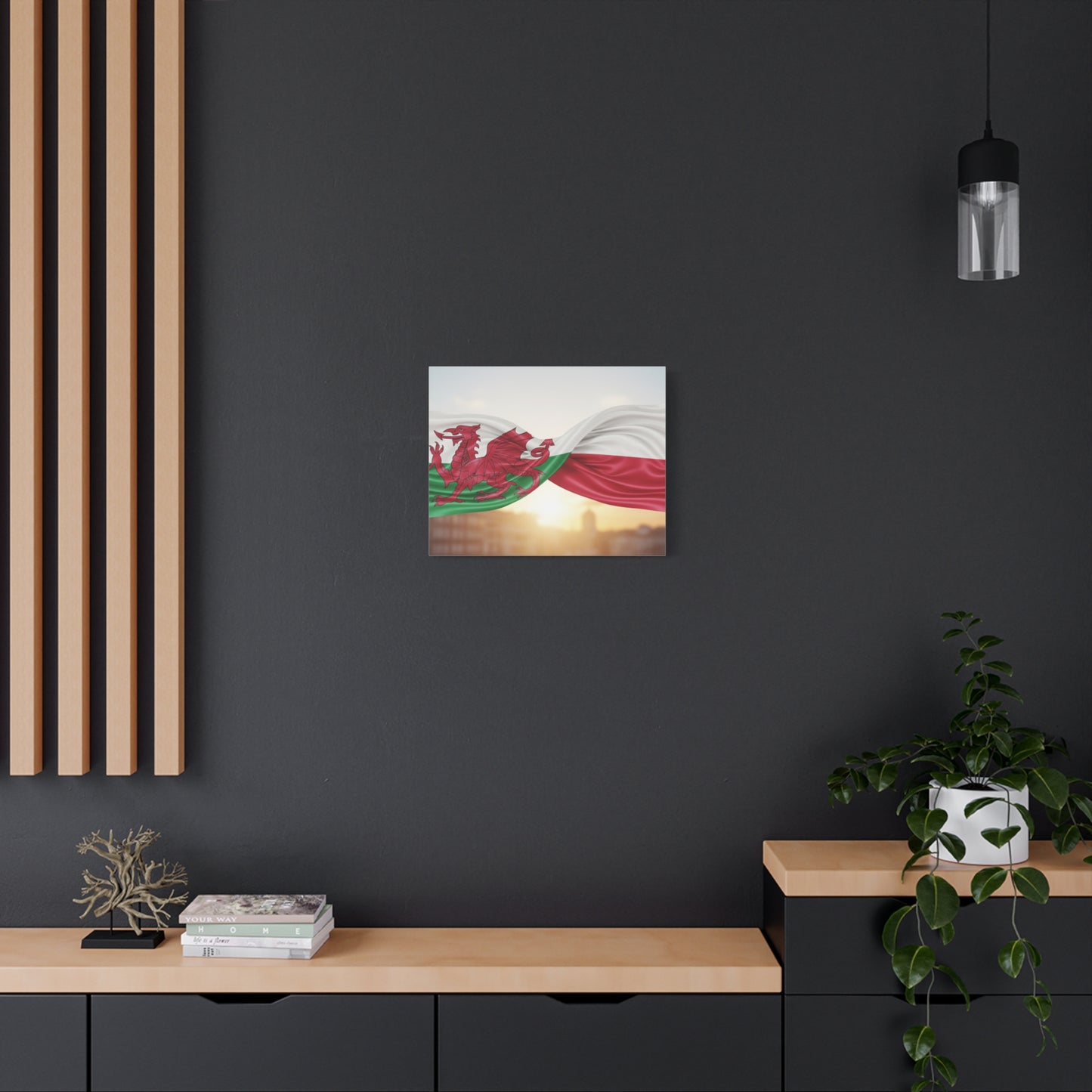 Welsh & Polish Flag Canvas Print — Stretched Matte Wall Art
