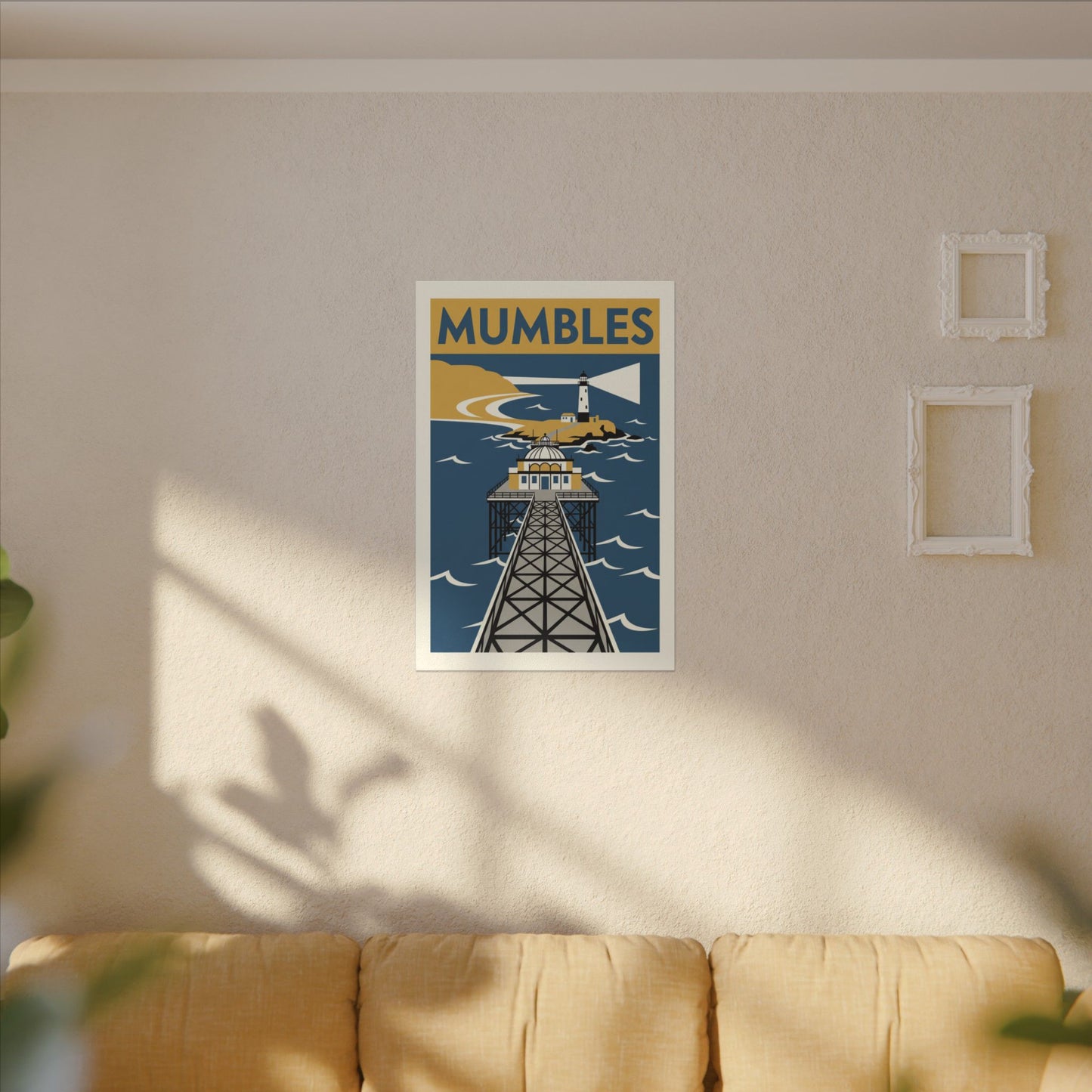 Mumbles Pier Lighthouse Vintage Travel Canvas
