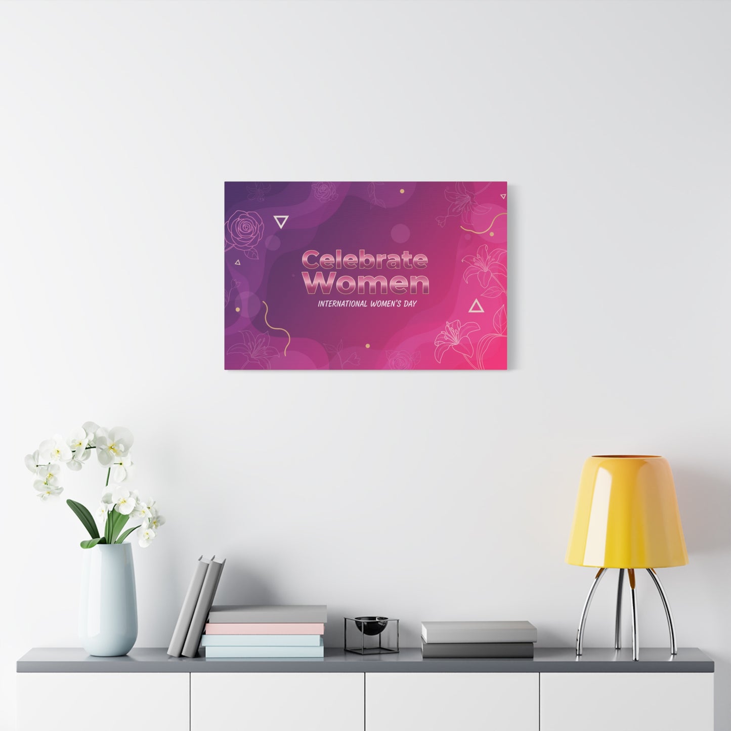 Celebrate Women Canvas Art — International Women’s Day Pink Wall Decor