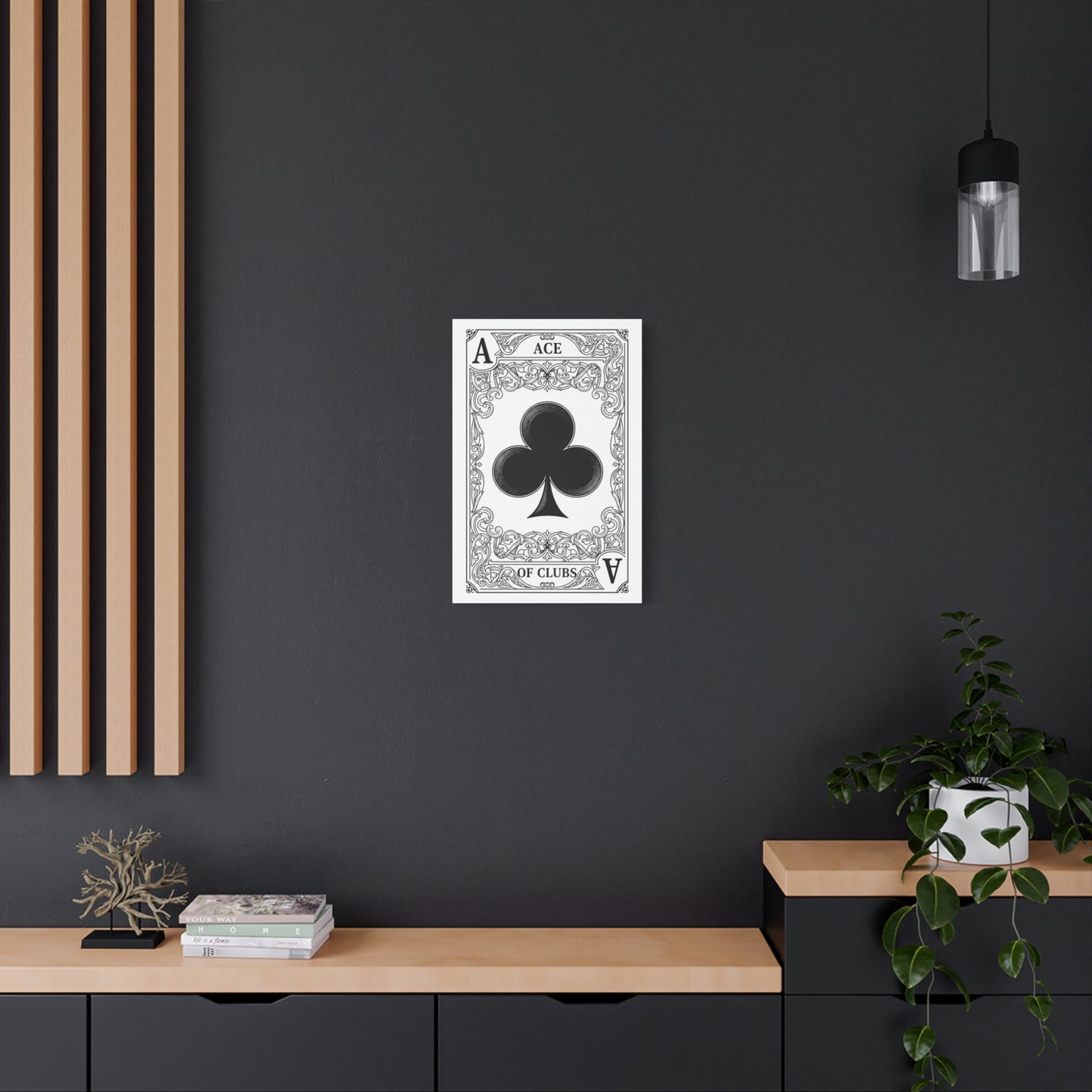 Ace of Clubs Matte Canvas Wall Art — Vintage Playing Card Print