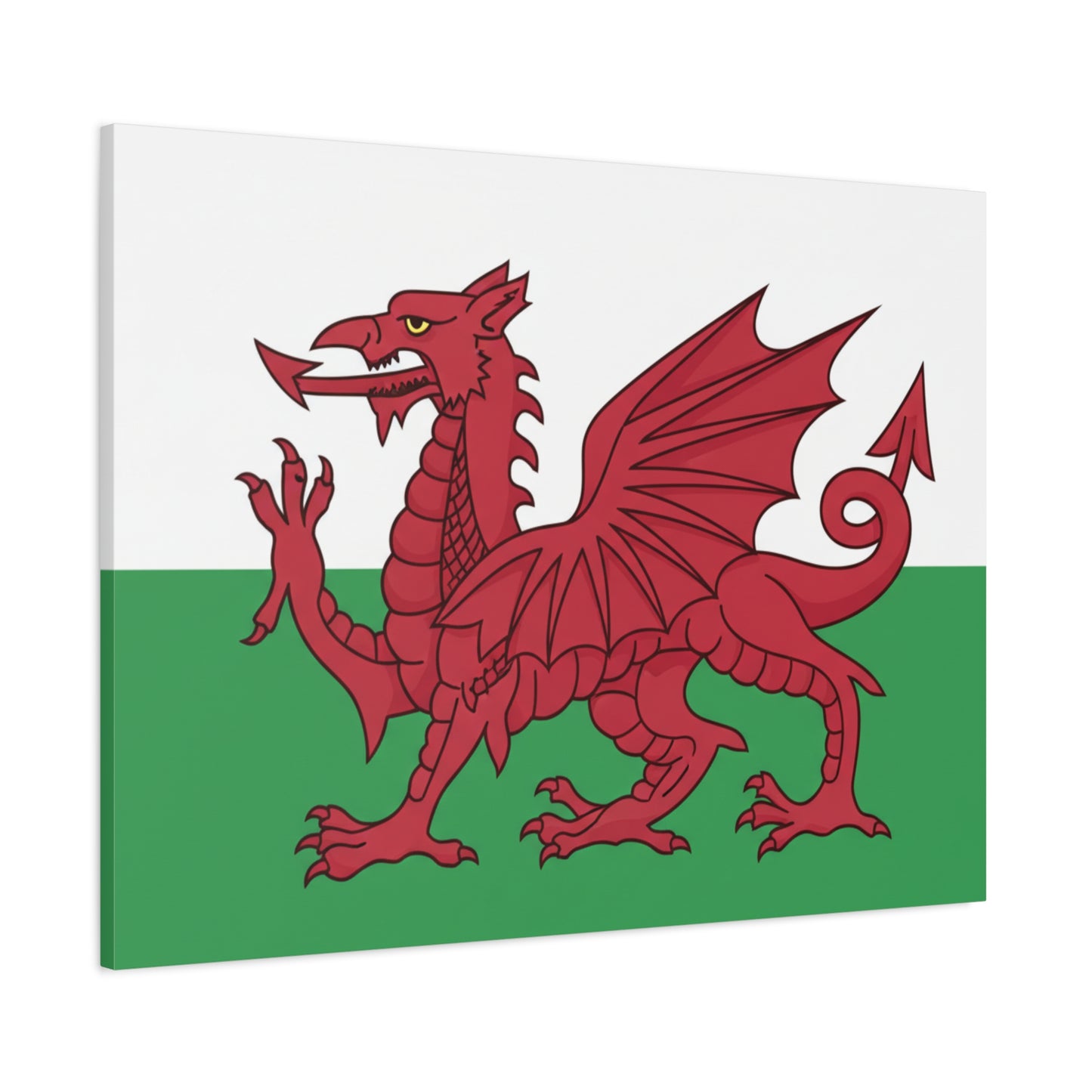 Welsh Flag Canvas Print — Red Dragon Matte Stretched Wall Art