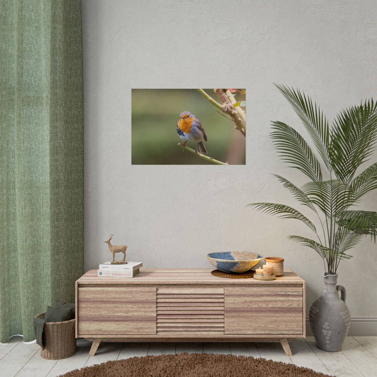 Rolled Poster – Colourful Robin Art Print