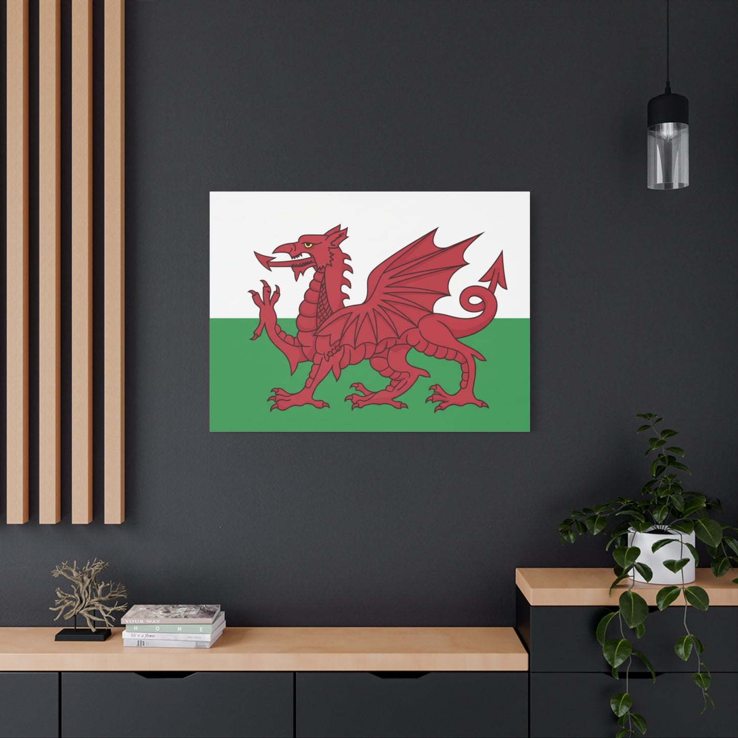 Welsh Flag Canvas Print — Red Dragon Matte Stretched Wall Art