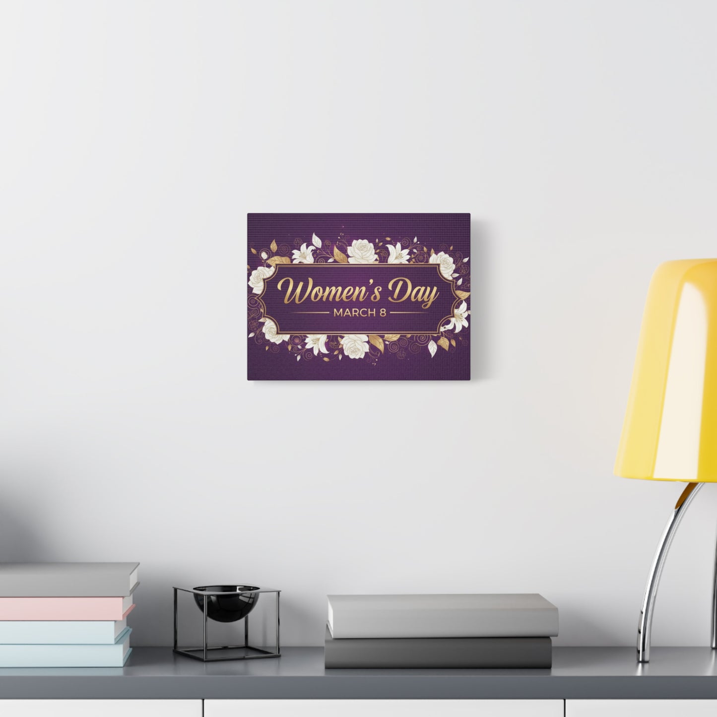 Women's Day March 8 Canvas Wall Art — Floral International Women's Day Decor