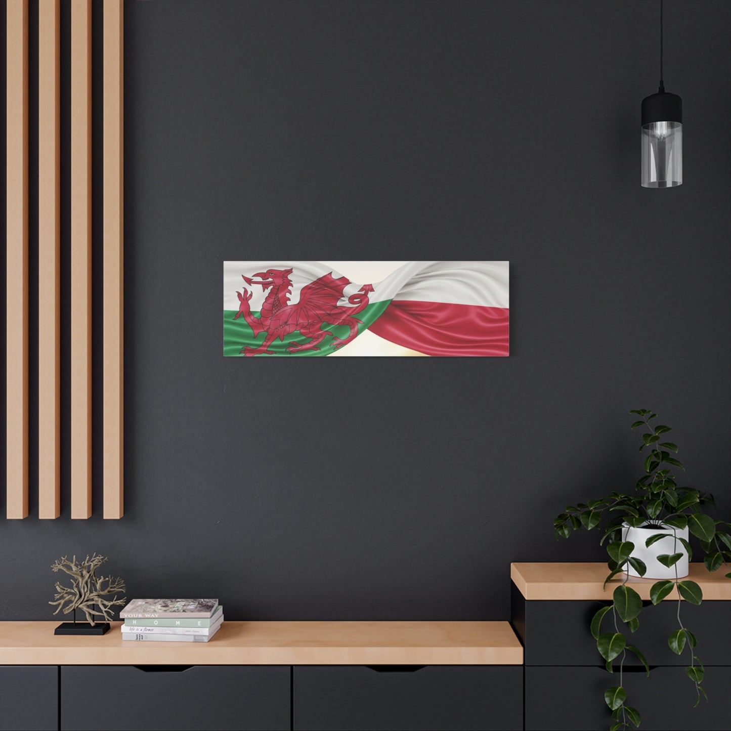 Welsh & Polish Flag Canvas Print — Stretched Matte Wall Art