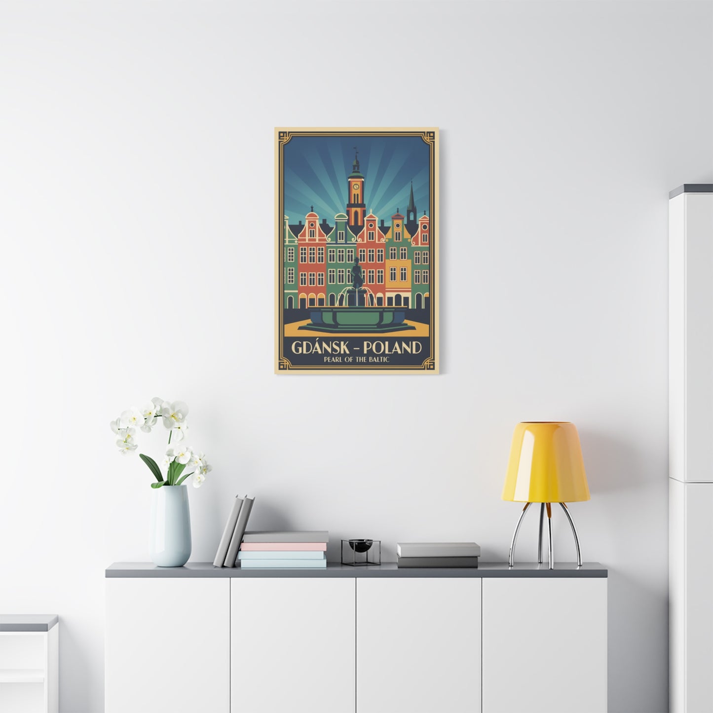 Gdańsk Poland Vintage Travel Poster Canvas